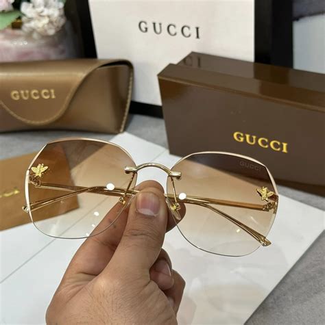 gucci honey bee sunglasses|Gucci oversized clear sunglasses.